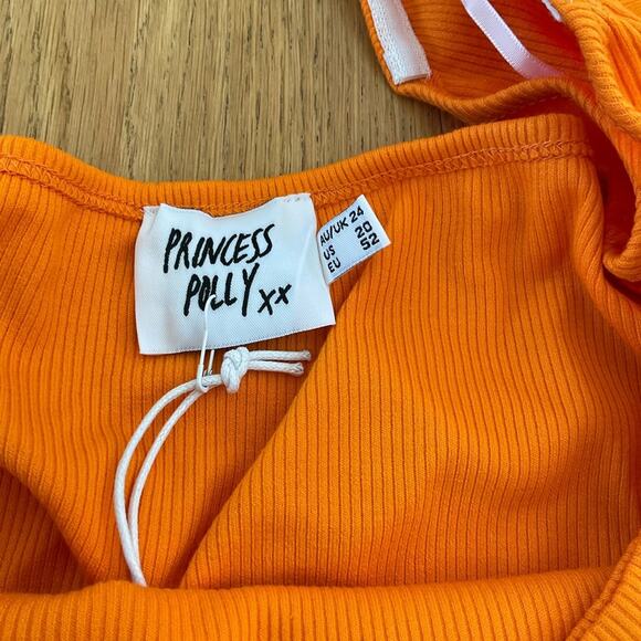 Princess Polly Becca Long Sleeve Crop Top in Orange Curve - Picture 4 of 10